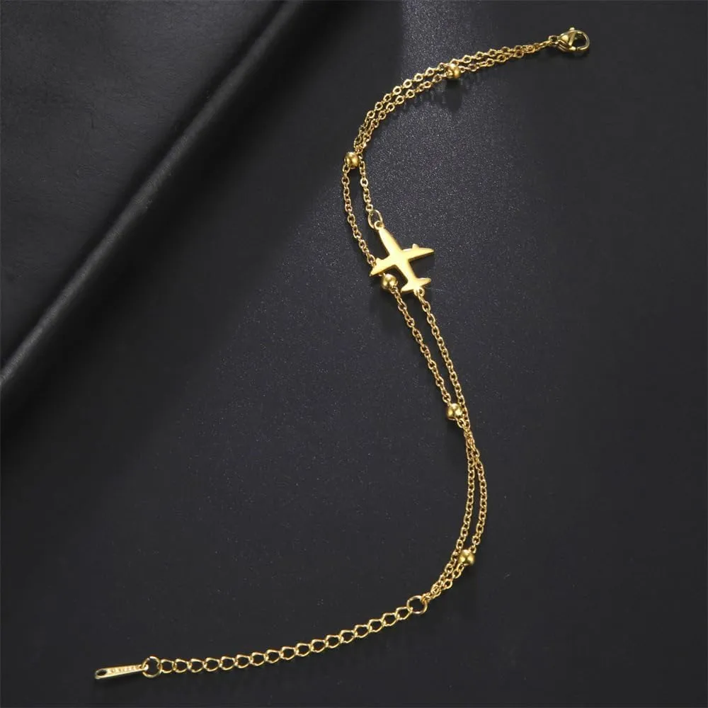 MIFYNN Ankle Bracelets for Women Waterproof Adjustable Stainless Steel Chain Anklet Bracelet for Women Vintage Fashion Simple Thin Chain Anklet Female Foot Summer Beach Jewelry Gift