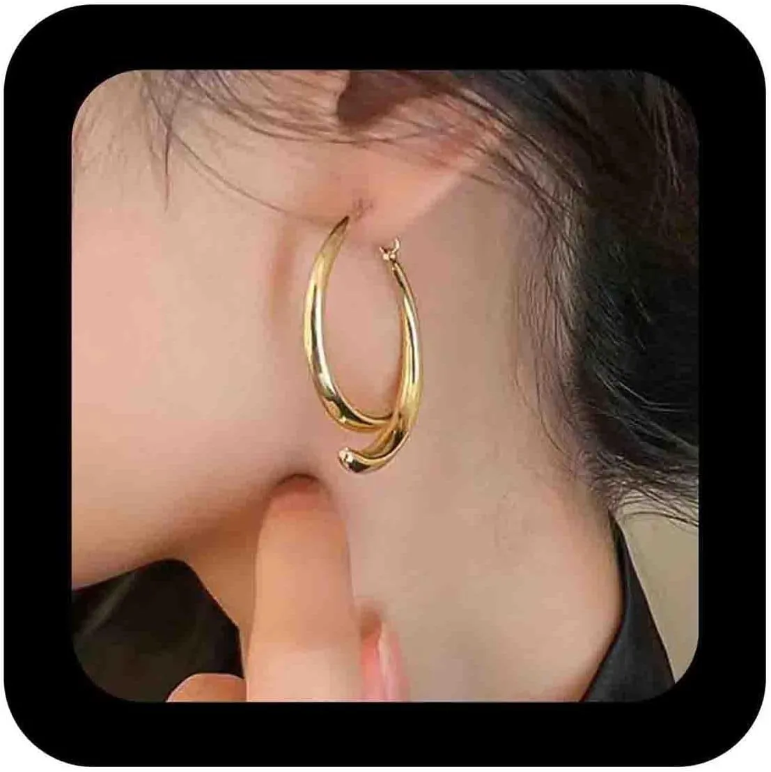 Minimalist Cross Curved Earrings Gold Curved Drop Earrings Curved Ear Cuffs Earrings Curved Bar Long Earrings Curved Ear Jacket Earrings Jewelry for Women