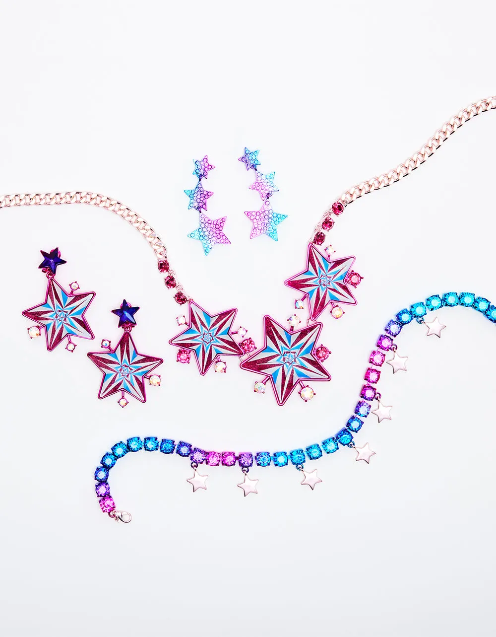 MISS USA STAR LINEAR EARRINGS MULTI