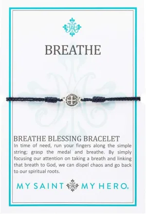 MMy Saint My Hero Breathe Blessing Bracelets  Handwoven Spiritual Reminder to Pause, Pray & Find Peace