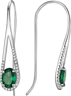 Moissanite 925 Sterling Silver Teardrop Threader Earrings, Anniversary Birthday Christmas Valentine Mothers Day Jewelry, Ideal Gift for Girlfriend Wife Mom Sister