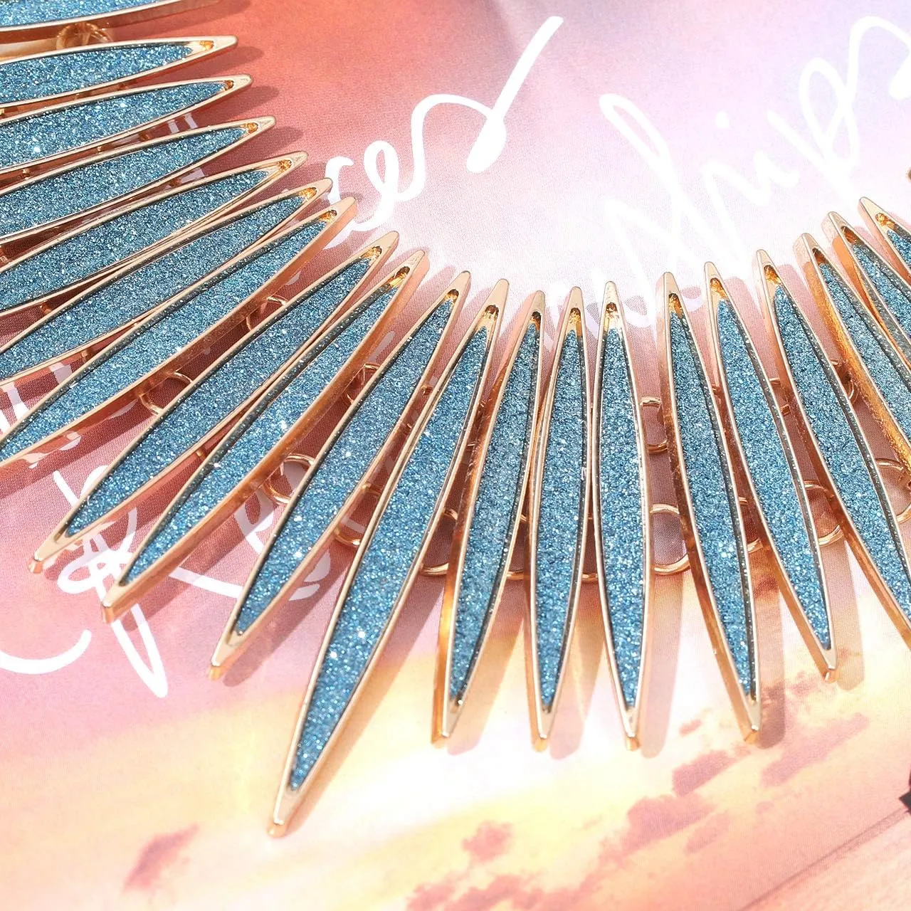 MOLOCH Sparkling Druzy Leaf Choker Necklace Fashion Gold-Tone Collar Necklace Bib Statement Chunky Tribal Necklace Woman Jewelry