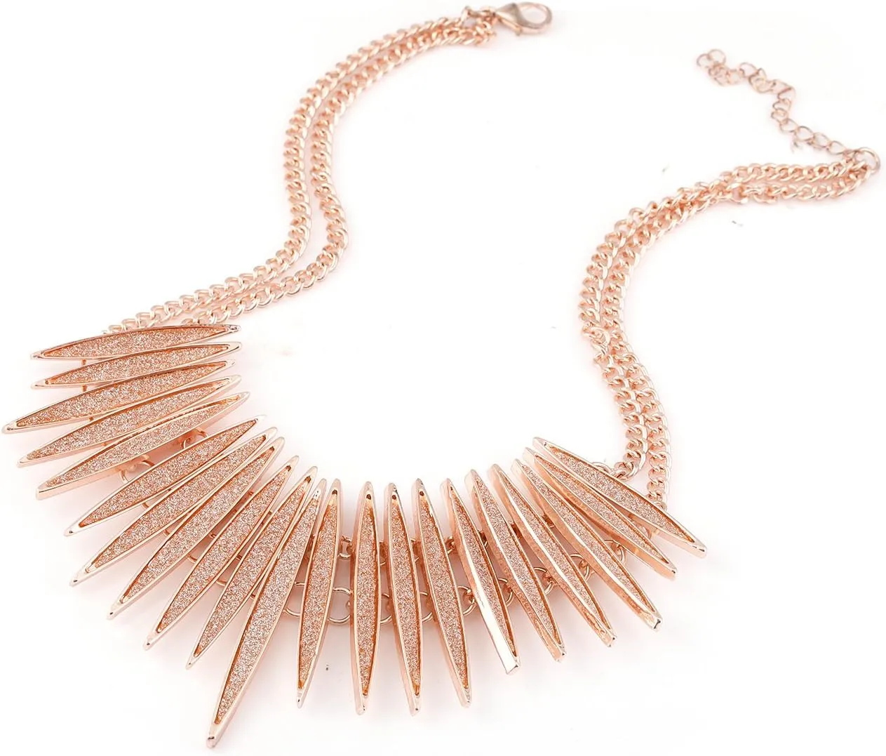 MOLOCH Sparkling Druzy Leaf Choker Necklace Fashion Gold-Tone Collar Necklace Bib Statement Chunky Tribal Necklace Woman Jewelry