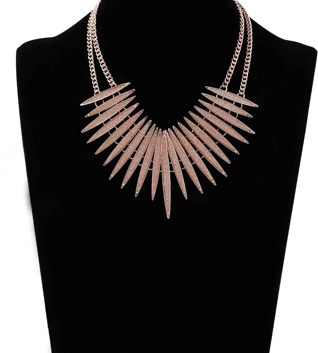 MOLOCH Sparkling Druzy Leaf Choker Necklace Fashion Gold-Tone Collar Necklace Bib Statement Chunky Tribal Necklace Woman Jewelry