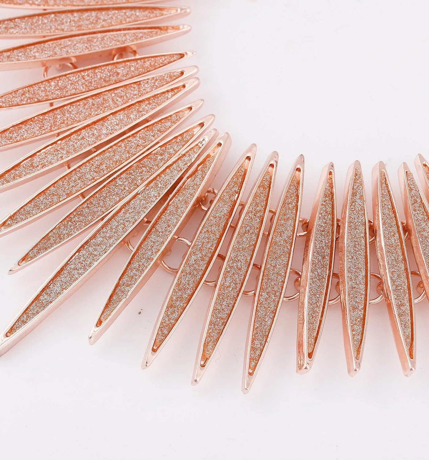 MOLOCH Sparkling Druzy Leaf Choker Necklace Fashion Gold-Tone Collar Necklace Bib Statement Chunky Tribal Necklace Woman Jewelry