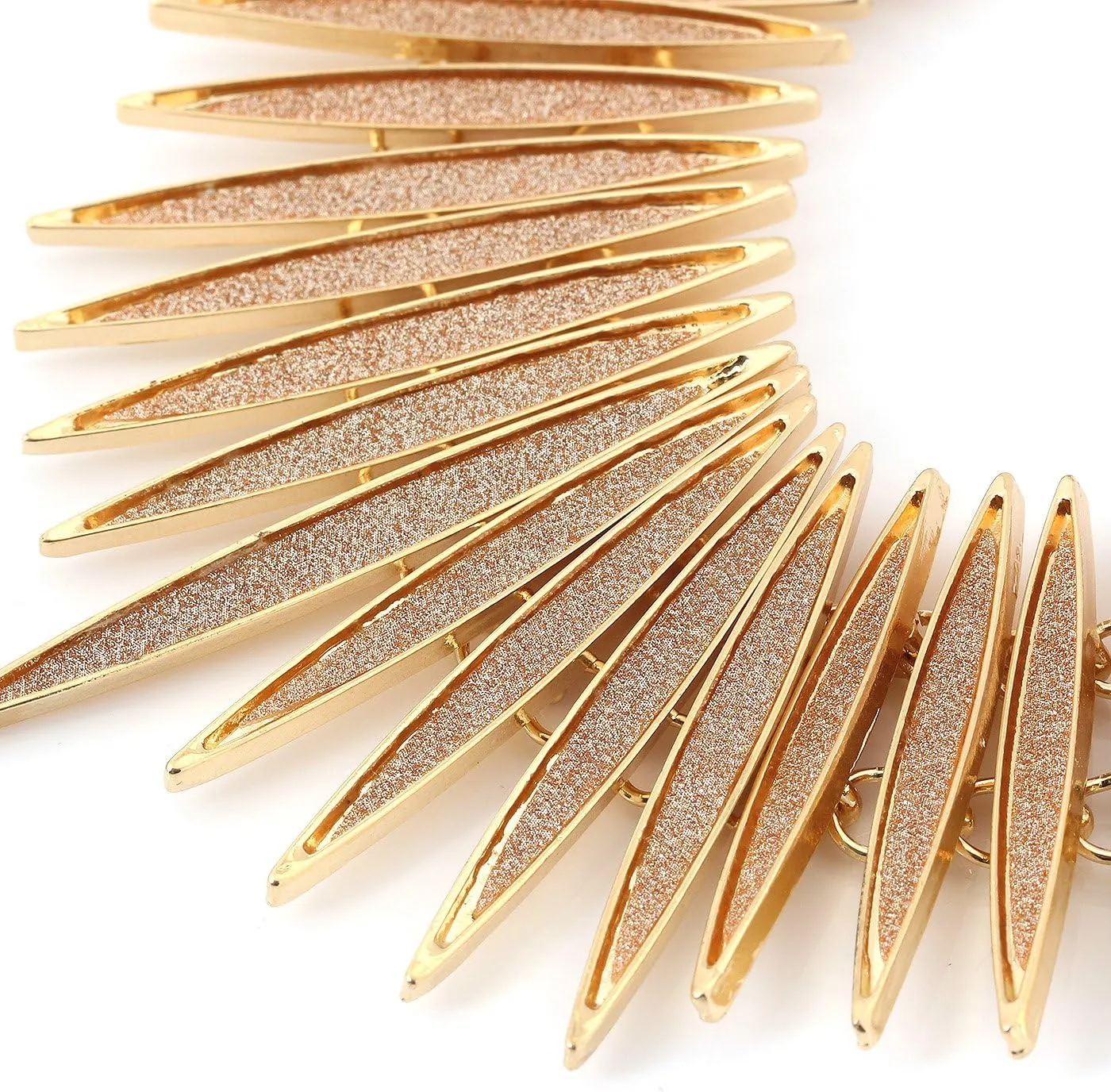 MOLOCH Sparkling Druzy Leaf Choker Necklace Fashion Gold-Tone Collar Necklace Bib Statement Chunky Tribal Necklace Woman Jewelry