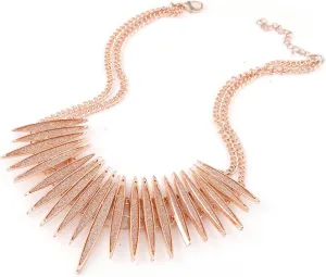 MOLOCH Sparkling Druzy Leaf Choker Necklace Fashion Gold-Tone Collar Necklace Bib Statement Chunky Tribal Necklace Woman Jewelry