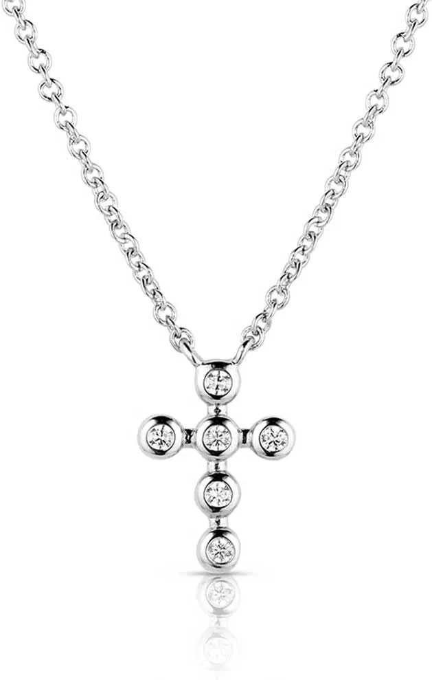 Montana Silversmiths Simple Belief Crystal Cross Necklace