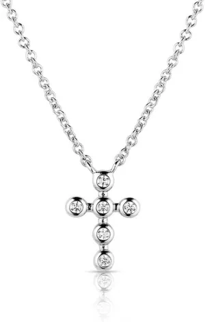 Montana Silversmiths Simple Belief Crystal Cross Necklace