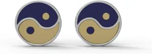 MOONEYE Yin Yang Stud 925 Sterling Silver Circle Earrings For Women Religious Enamel Spring Jewelry|Graduation Gift, Sterling Silver