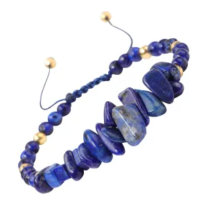 Mothers Day Gifts - Lapis Lazuli Bracelet Blue Beaded Energy Healing Stone Bracelet Resizable Protection Gemstone Jewelry Natural Stone Bracelet for Women Men
