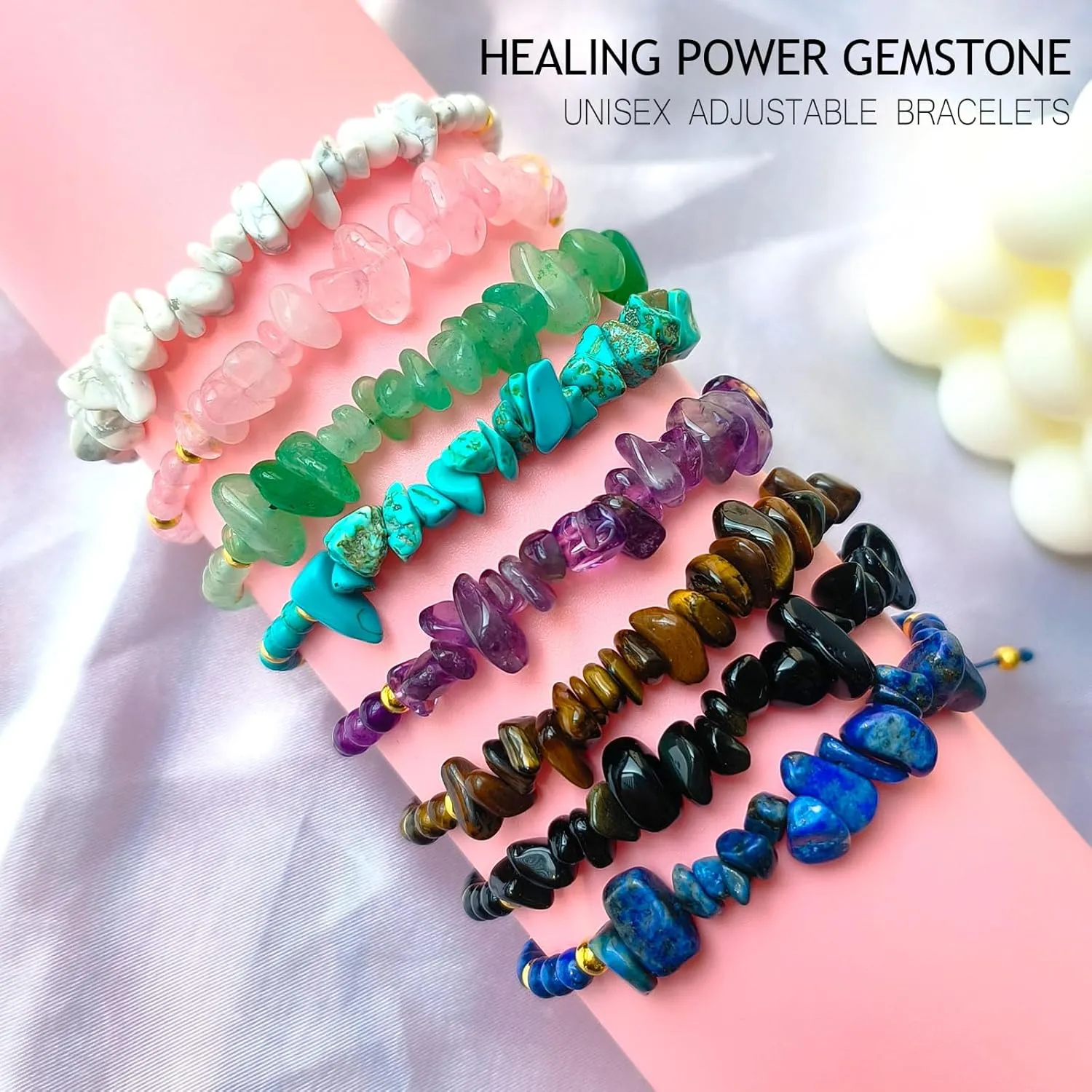 Mothers Day Gifts - Rose Quartz Bracelets for Women Energy Healing Crystal Natural Stone Bracelet Pink Gemstone Protection Bracelet Jewelry for Girls Natural Stone Brecelets
