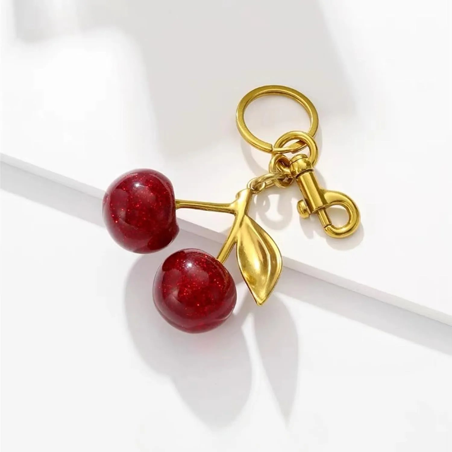 MPK Cherry Bag Charm Purse Charms Keychain- Car Cherry Accessories keychian Christmas Valentine Bag Gifts For Women