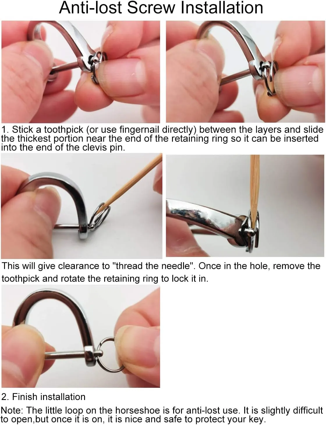 Multifunctional Car and Home Keychain Black Genuine Leather Key Chain and Metal Key Rings for Men Women, with 360 Degree Rotatable Snap Swivel and Anti-lost Screw