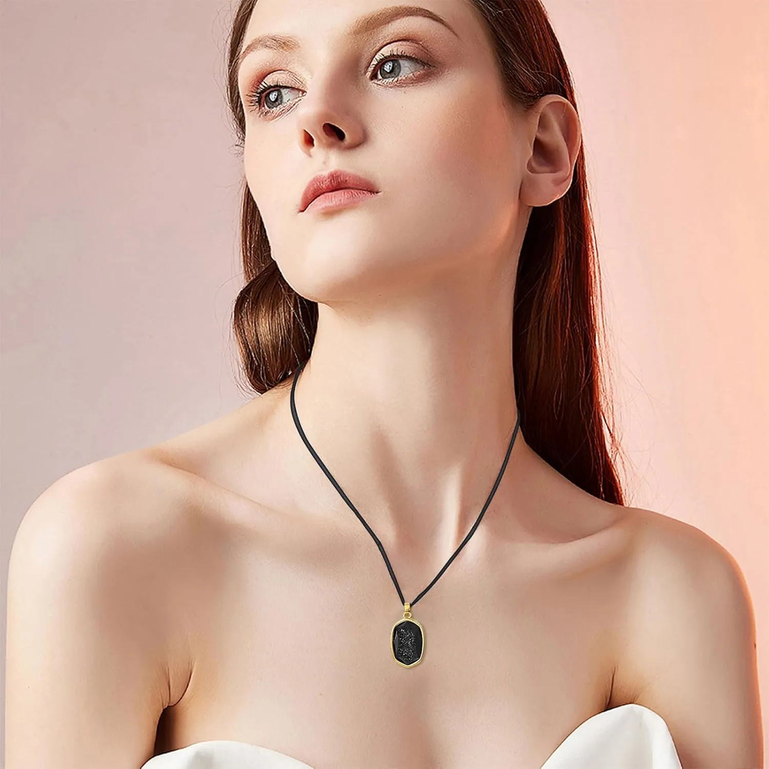 Natural Crystal Necklce for Women Healing Crystal Pendant Energy Crystal Jewelry Birthday Gift for Her