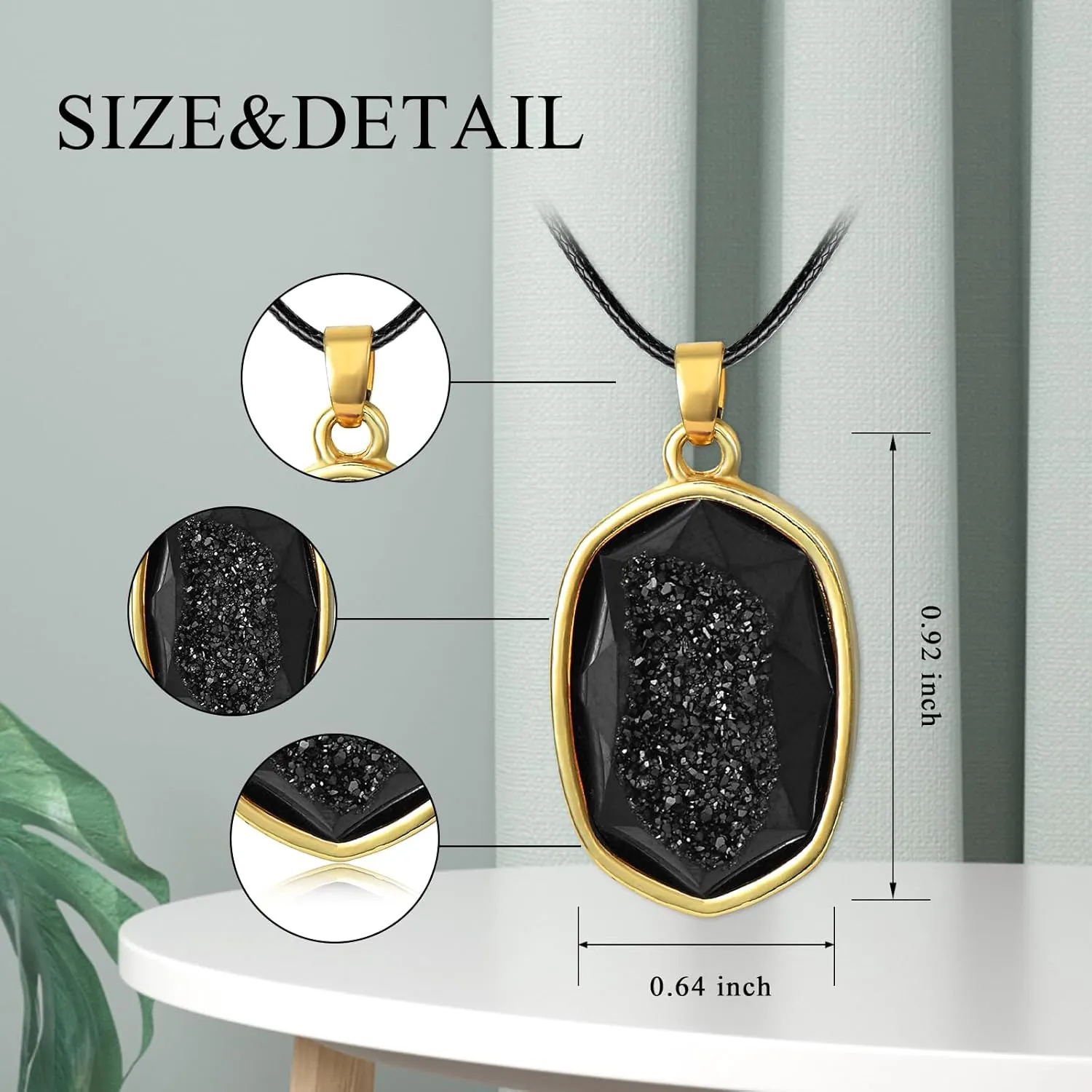 Natural Crystal Necklce for Women Healing Crystal Pendant Energy Crystal Jewelry Birthday Gift for Her