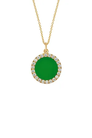 Neon Green Enamel Pendant