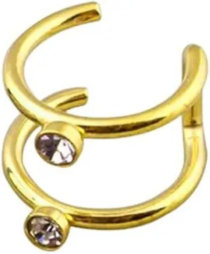 New 2025 Unisex 1Pcs Punk Simple Ear Clip Cuff Wrap Earrings For Men Women Nose Ring-On Non Piercing Eardrop Body Jewelry Fashion Trendy Accessories Creative Gift For Women And Men