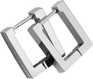 New 2025 Unisex Simple Creative Pierced Ear Cuffs Punk Stainless Steel Heart Square Star Triangle Earrings For Women Men Push-Back Studs Jewelry Fashion Trendy Accessories Gift For Women And Men