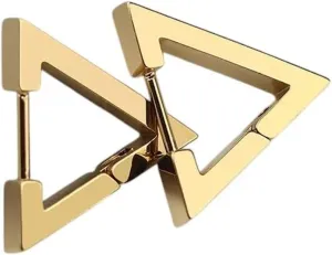 New 2025 Unisex Simple Creative Pierced Ear Cuffs Punk Stainless Steel Heart Square Star Triangle Earrings For Women Men Push-Back Studs Jewelry Fashion Trendy Accessories Gift For Women And Men