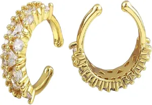 New 2026 Arrive Simple Design Ear Cuff Clip Earrings Her Gold Plated Zircon No Pierced Without Hole Women Cartilage Jewelry Party Decoration Luxury With You Accessories Trendy Best For Gift And Men