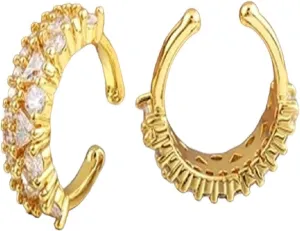 New 2026 Arrive Simple Design Ear Cuff Clip Earrings Her Gold Plated Zircon No Pierced Without Hole Women Cartilage Jewelry Party Decoration Luxury With You Accessories Trendy Best For Gift And Men