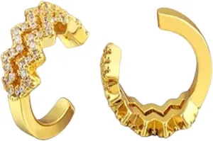 New 2026 Arrive Simple Design Ear Cuff Clip Earrings Her Gold Plated Zircon No Pierced Without Hole Women Cartilage Jewelry Party Decoration Luxury With You Accessories Trendy Best For Gift And Men