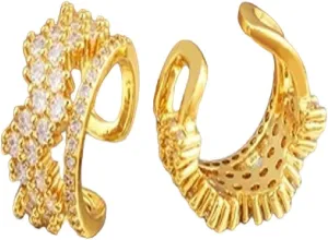 New 2026 Arrive Simple Design Ear Cuff Clip Earrings Her Gold Plated Zircon No Pierced Without Hole Women Cartilage Jewelry Party Decoration Luxury With You Accessories Trendy Best For Gift And Men
