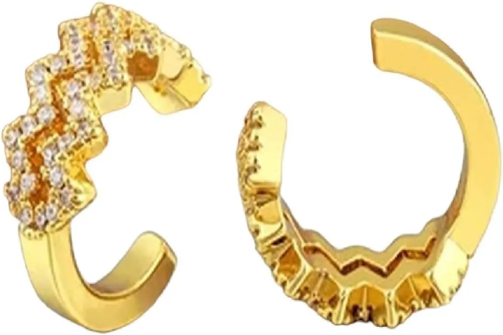 New 2026 Arrive Simple Design Ear Cuff Clip Earrings Her Gold Plated Zircon No Pierced Without Hole Women Cartilage Jewelry Party Decoration Luxury With You Accessories Trendy Best For Gift And Men