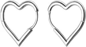 New 2026 Arrive Simple Design Silver Color Hollow Heart Hoop Earrings For Women Gift Fashion Ear Cuff Piercing Vintage Earring Decoration Jewelry Luxury With You Accessories Trendy Best And Men