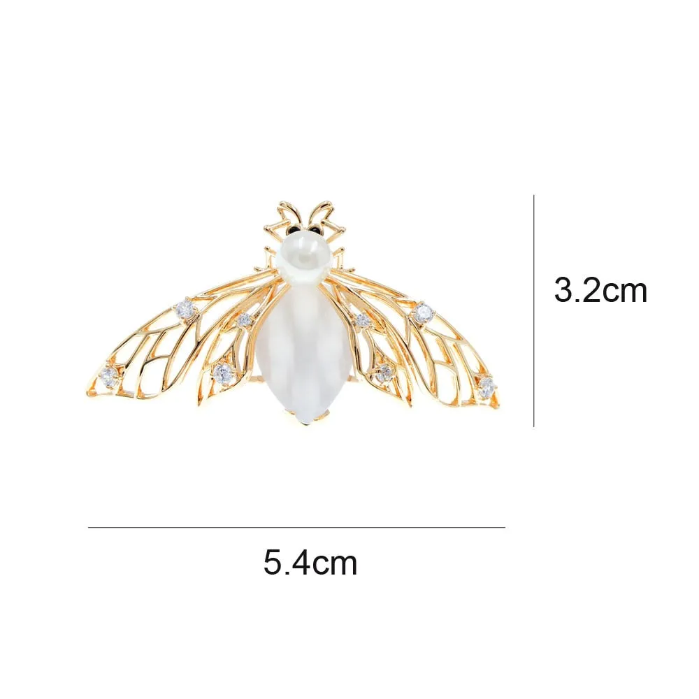 New Arrival Cubic Zirconia Copper Bee Brooches For Women