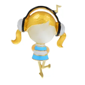New Opal Wear Headset Girl Brooches Women