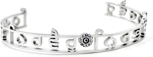 Nirbhau Nirvair 18kt Gold Plated SIkh Kada Bracelet For Women And Men With Evil Spirits Eye Sikh Wording Sikhism Wrist Band Sikh Kada Fashion Accessory Kara Unisex Punjabi Fashion Accessory One Size Adjustable