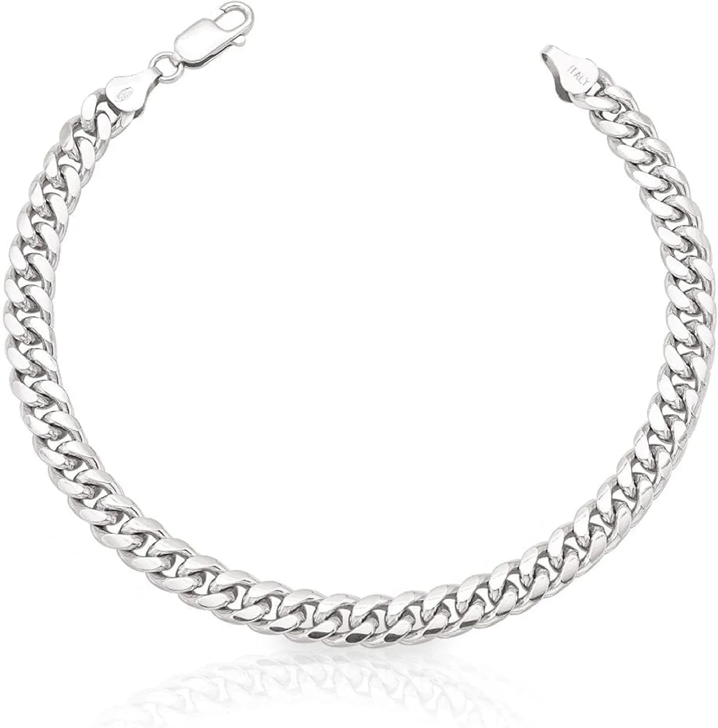nometo 925 Sterling Silver Cuban Link Chain Bracelet 5/8mm Silver Bracelet for Men Women Silver Bracelet 6.5-9 Inches