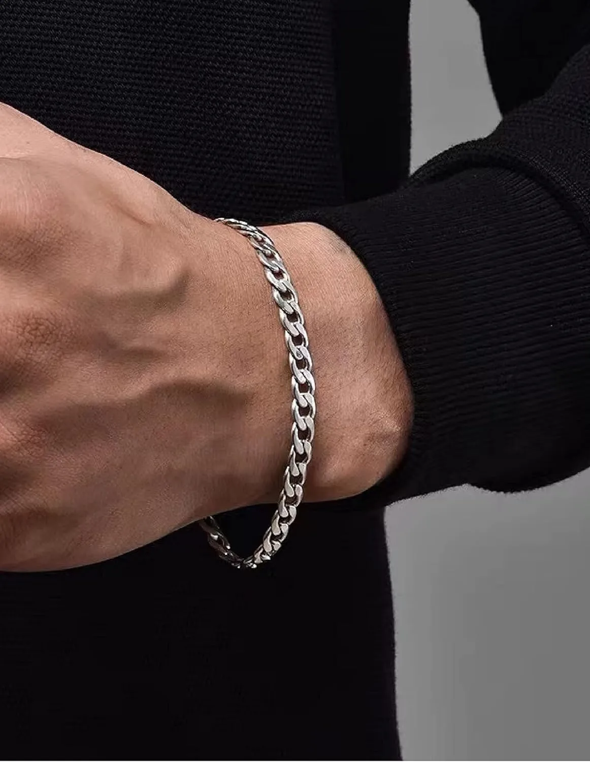 nometo 925 Sterling Silver Cuban Link Chain Bracelet 5/8mm Silver Bracelet for Men Women Silver Bracelet 6.5-9 Inches