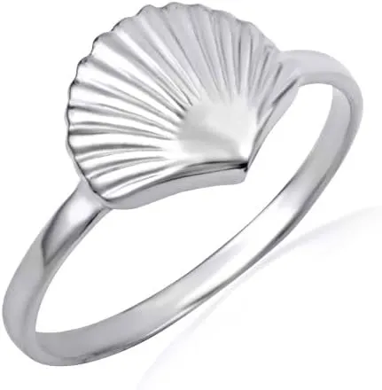 Ocean Seashell Beach Fine Ring Real Solid .925 Steling Silver