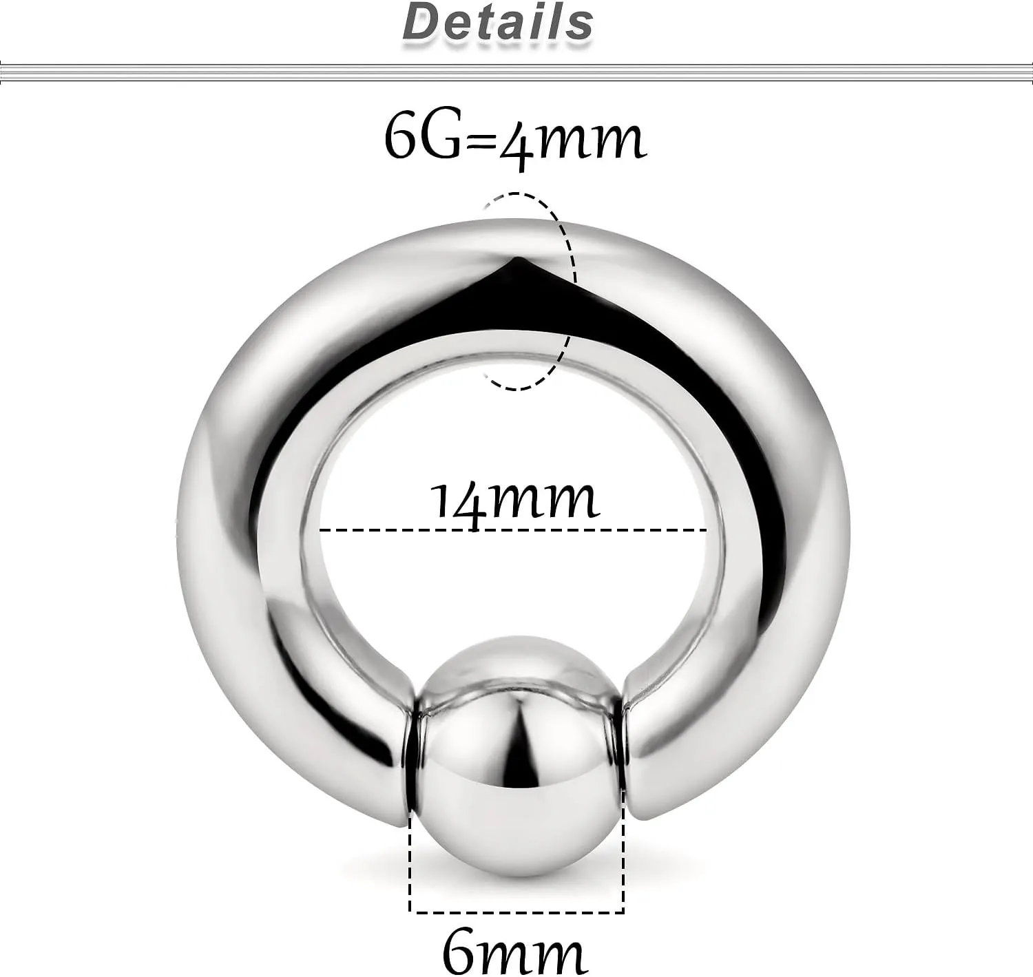 Ocptiy 8G 6G 4G 2G Titaniumm Septum Rings Medical Implant Grade Gauges Tunnels Earrings Stretching kit Hypoallergenic Septum Nose Ring Ear Lobe Hoop Earring Piercing Jewelry Women Men 12mm 14mm 16mm