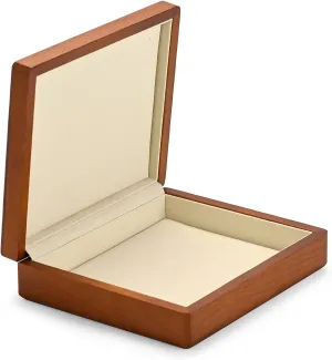 Oirlv Solid Wood Ring Jewelry Box Organizer Earrings Jewelry Drawer Organizer Tray with Lid (Creamy-white Flat Box)