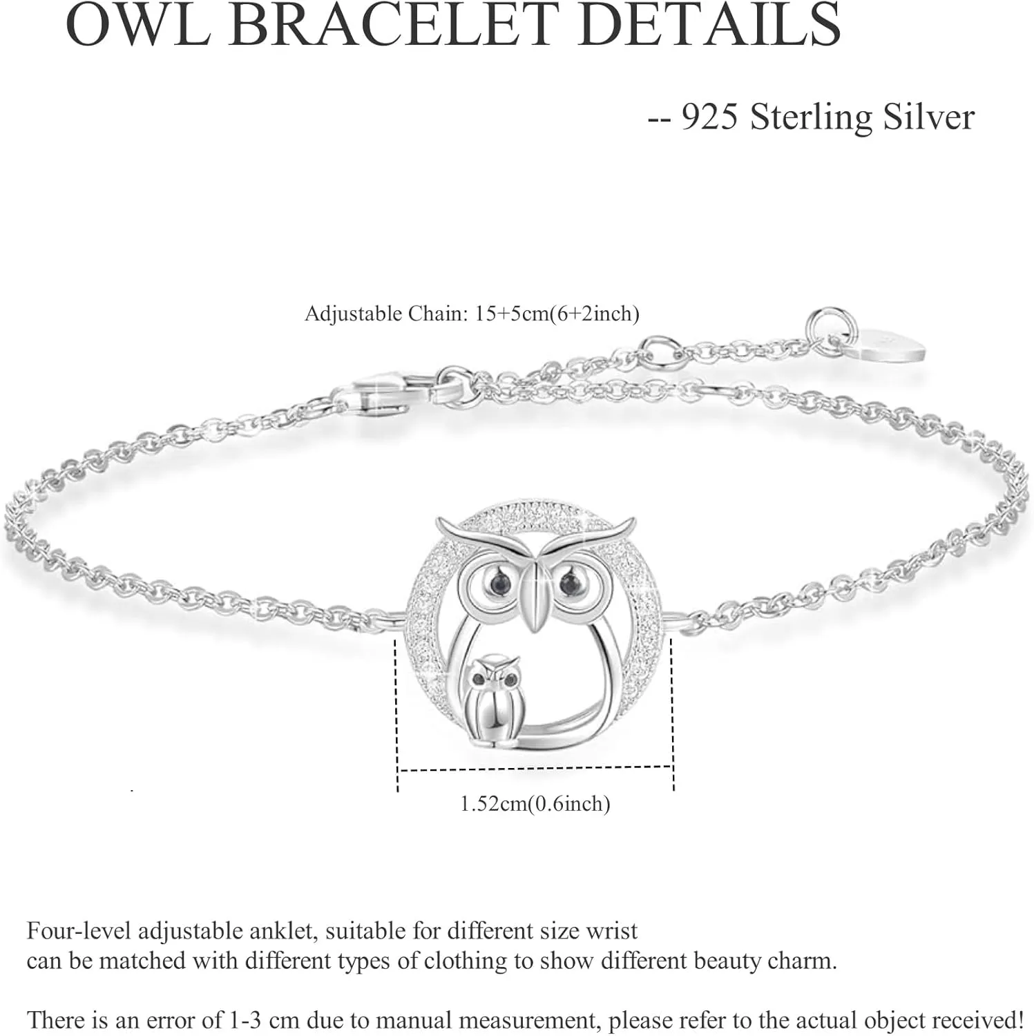 Opal Bracelet Anklet 925 Sterling Silver Adjustable Opal Turquoise Moonstone Bracelets for Women Opal Heart Bracelet Jewelry Gift for Birthday Christmas