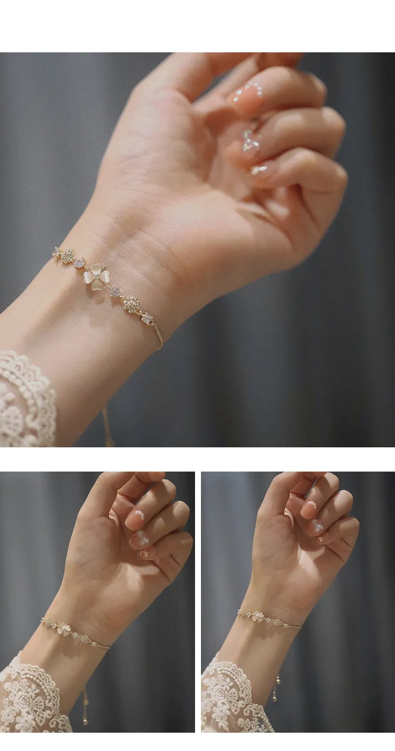 Opal Clover Adjustable Bracelet