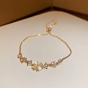 Opal Clover Adjustable Bracelet