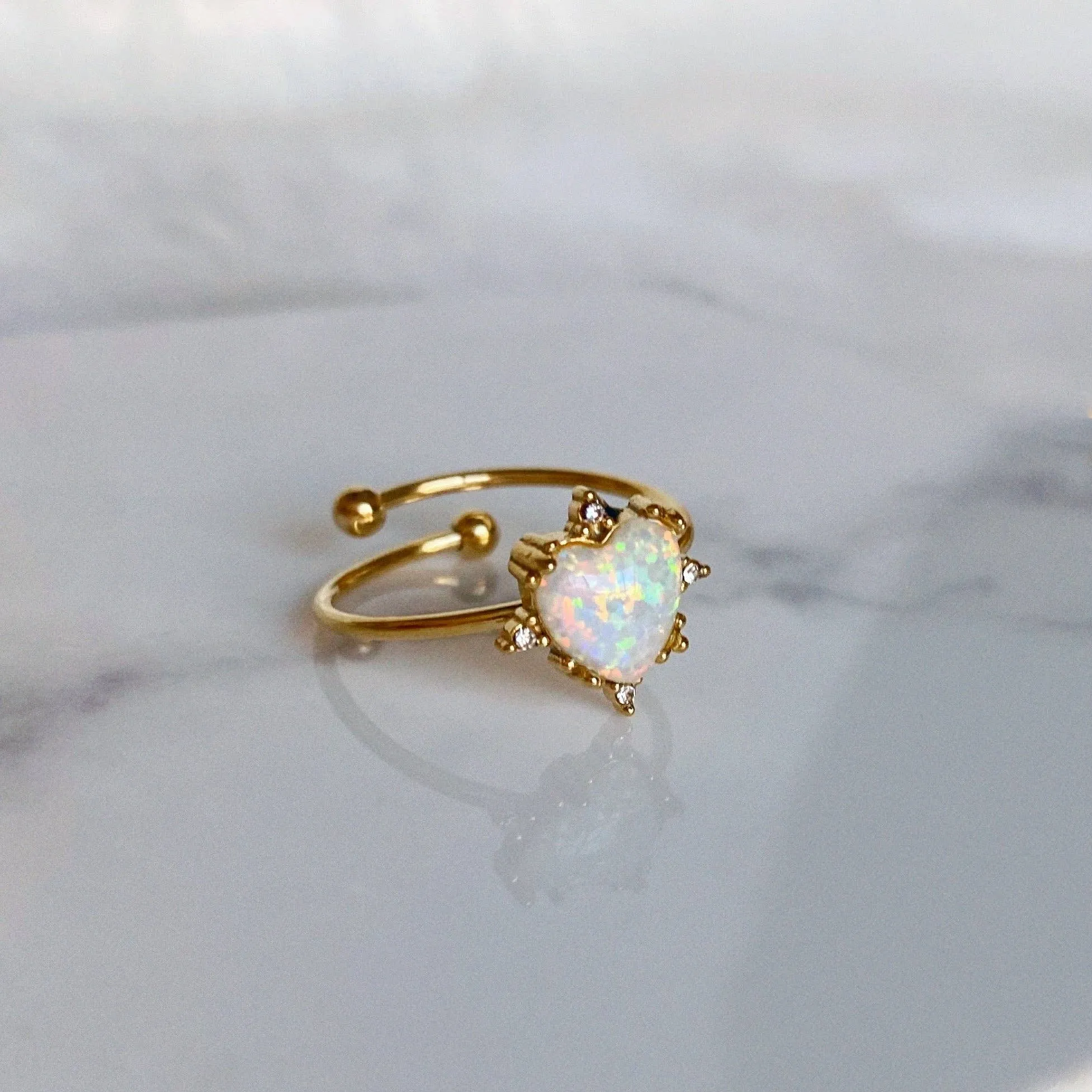 Opal Heart Ring
