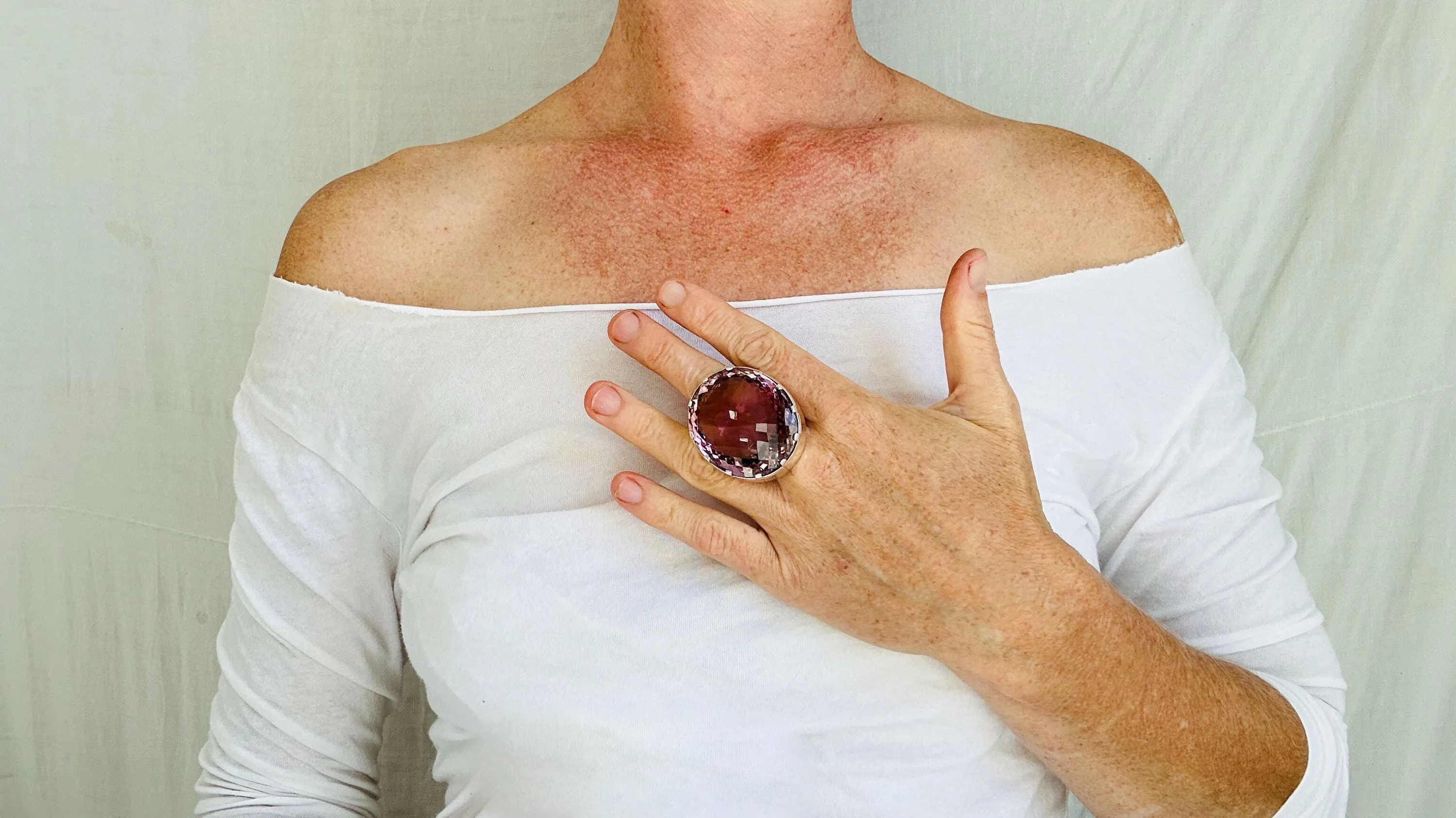 Oversized Faceted Amethyst Ring | Handmade Adjustable Sterling Silver | Unique Gemstone Jewelry. 4005