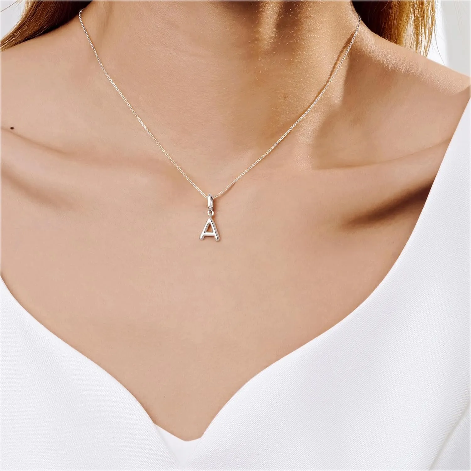 OVRUNS Initial Charm for Women,Letter Bracelet Necklace Charms Alphabet Pendant Charms With Clasp