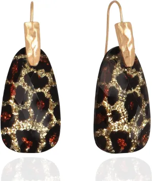 OZEL  Teardrop Earrings for Women  14k Gold Plated  Made in KOREA - Made of Resin with MOP - Abalone/Blue/Red/White/Purple/Emerald Green/Light Orange Color