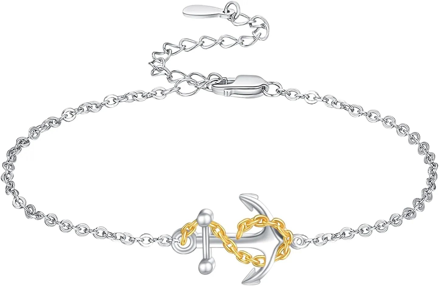 Palpitate Anchor Anklet Bracelets for Women Anchor Anklet Nautical 925 Sterling Silver Anchor Jewelry Gifts for Women Sailor Adjustable Chain