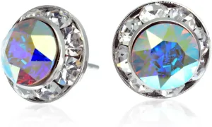 PammyJ 11mm Round Small Crystal Earrings