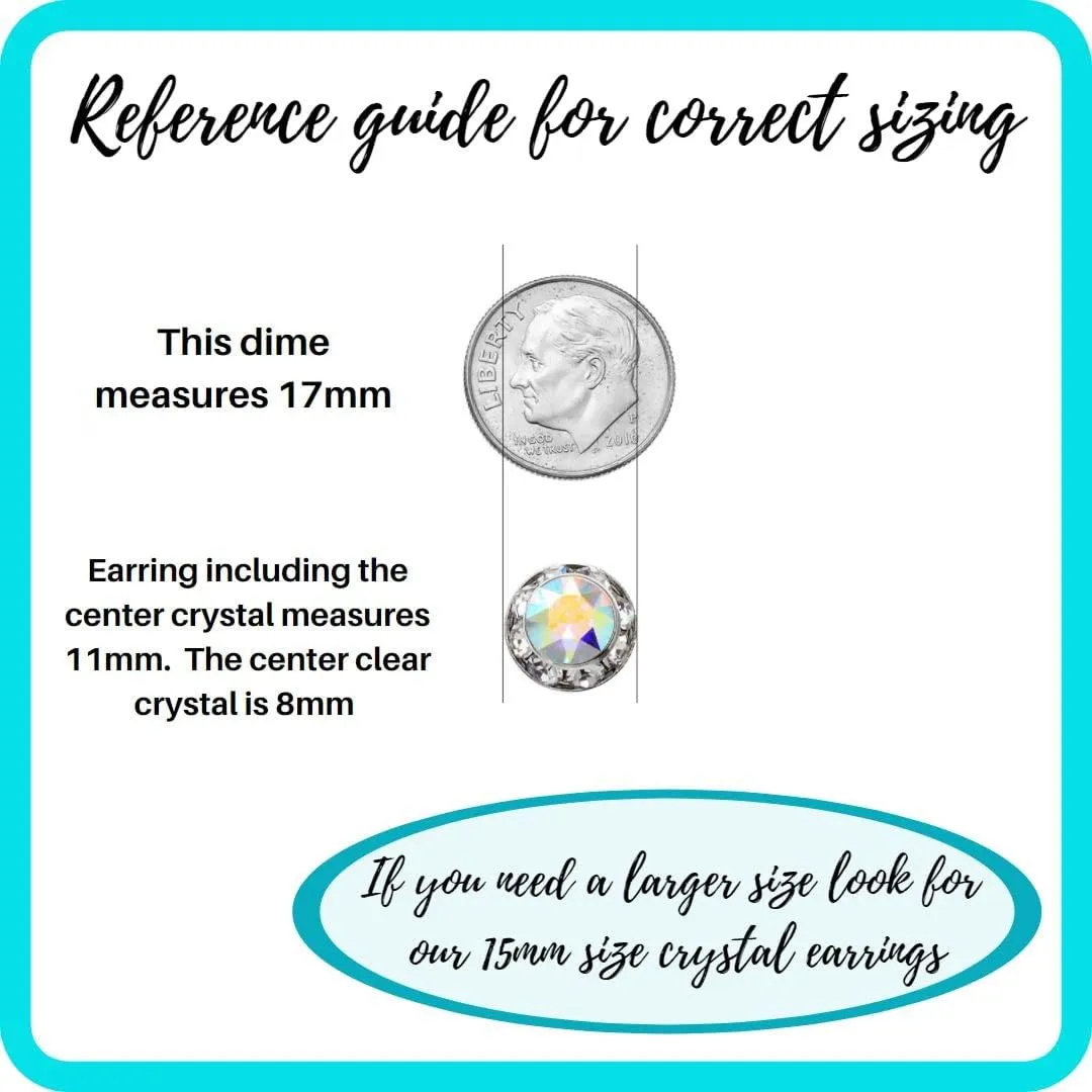 PammyJ 11mm Round Small Crystal Earrings