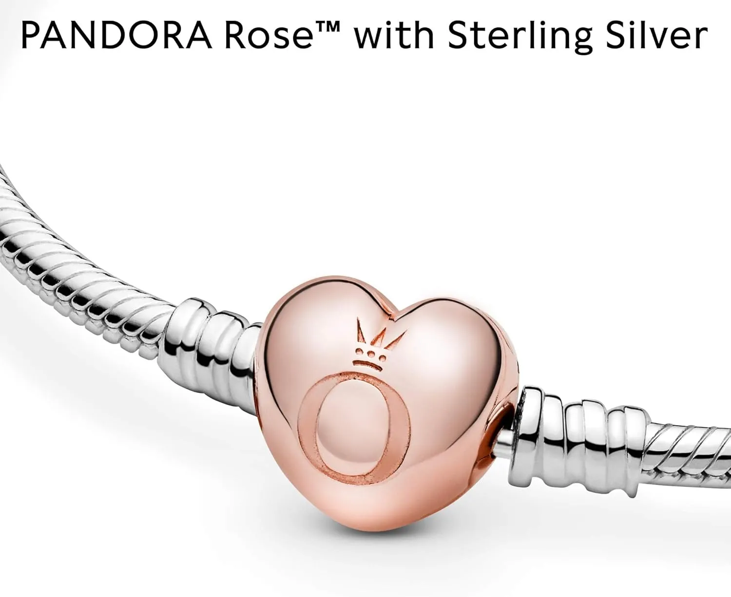 Pandora Moments Sparkling Infinity Heart Clasp Snake Chain Bracelet - Compatible Moments Charms - Gift for Her - Sterling Silver with Cubic Zirconia - With Gift Box