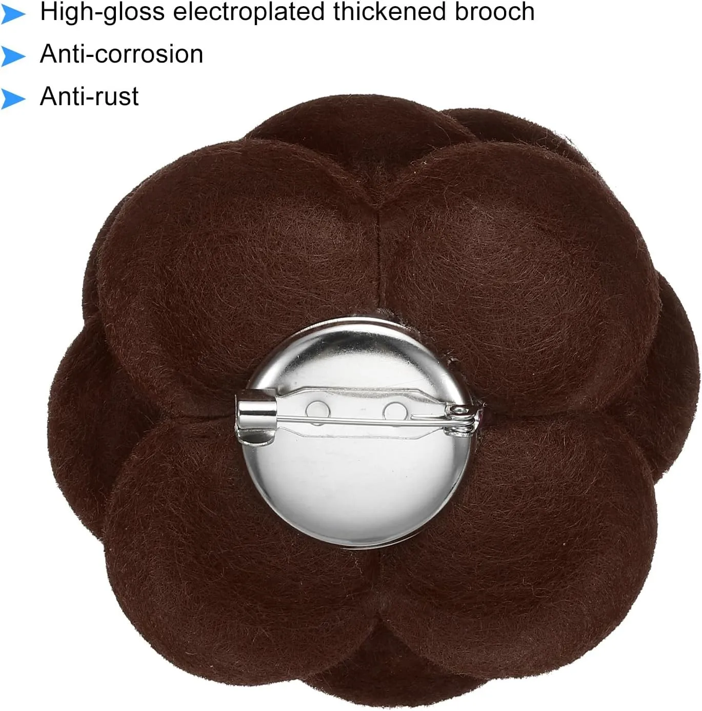 PATIKIL Camellia Fabric Pin, 2 Pcs Flower Brooch Artificial Flowers Brooches for Women Girls Cloth Wedding Party Decor Accessories Jewelry Gift, White